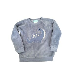 Dinosaur‎ Pekkle Kids Fleece Sweater Top 24 Months Boys Blue Brontosaurus Shirt